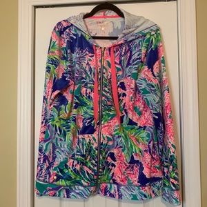 Lilly Pulitzer Larina Velour Hoodie XL